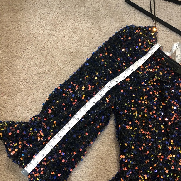 Sugarlips - Jupiter one shoulder peplum sequin top - worn only once! X small - Picture 12 of 16